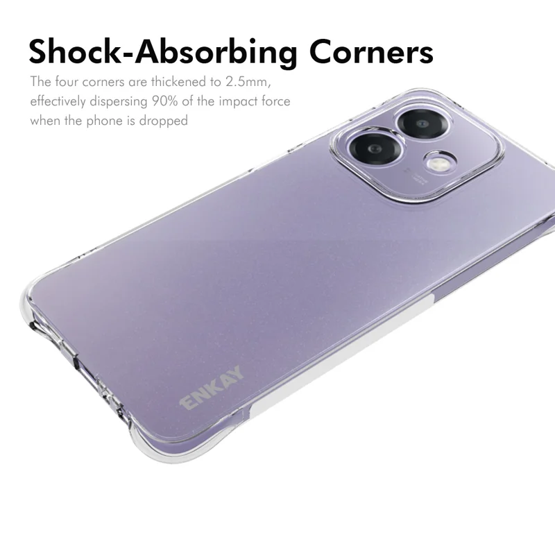 For Oppo A3x 5G Clear Phone Case ENKAY HAT PRINCE Shockproof Anti-Slip TPU Cover - Transparent-Cellmalls