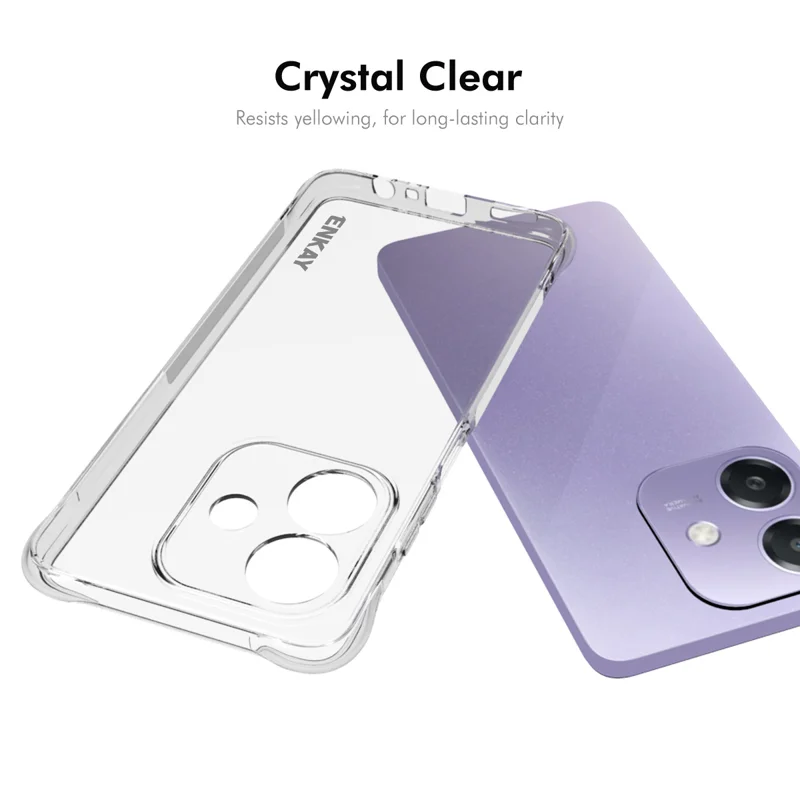 For Oppo A3x 5G Clear Phone Case ENKAY HAT PRINCE Shockproof Anti-Slip TPU Cover - Transparent-Cellmalls