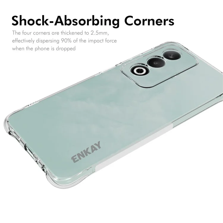 ENKAY HAT PRINCE For Oppo A3 Pro (Global) 5G Clear Case TPU Phone Cover Corner Airbag Fall Protection-Cellmalls