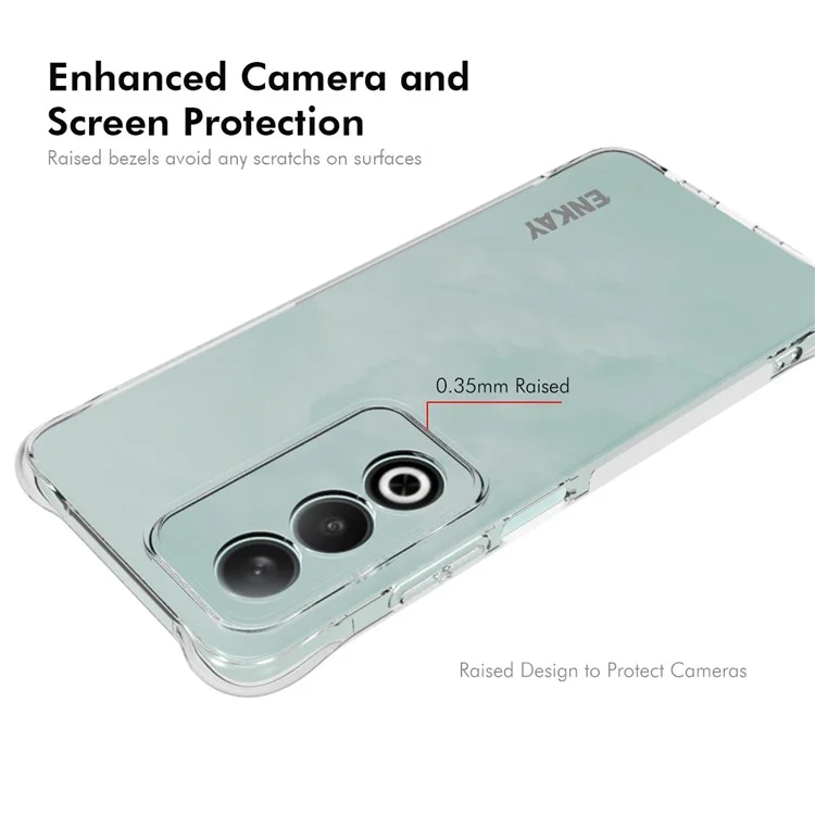 ENKAY HAT PRINCE For Oppo A3 Pro (Global) 5G Clear Case TPU Phone Cover Corner Airbag Fall Protection-Cellmalls
