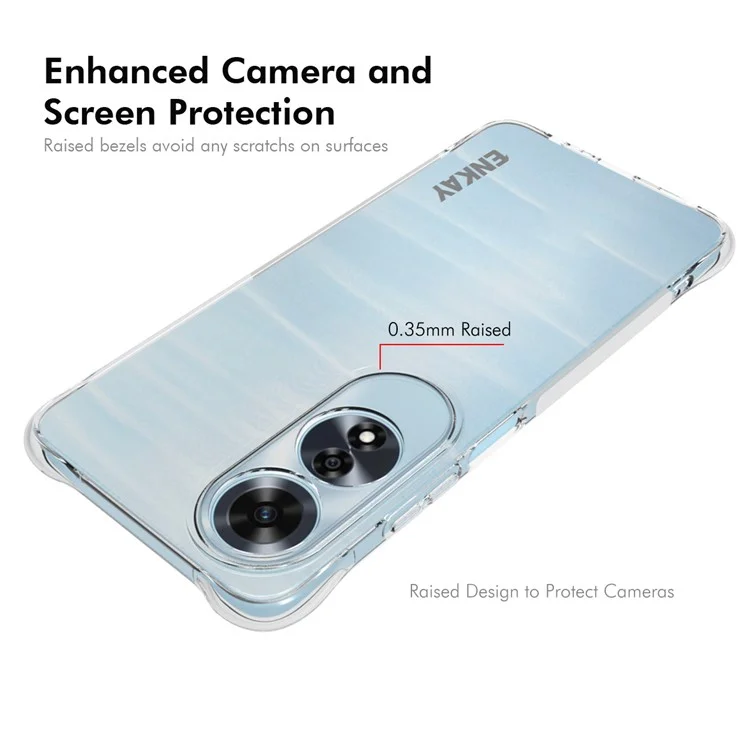 ENKAY HAT PRINCE For Oppo A60 4G Case Clear TPU Phone Cover Shockproof Corners-Cellmalls