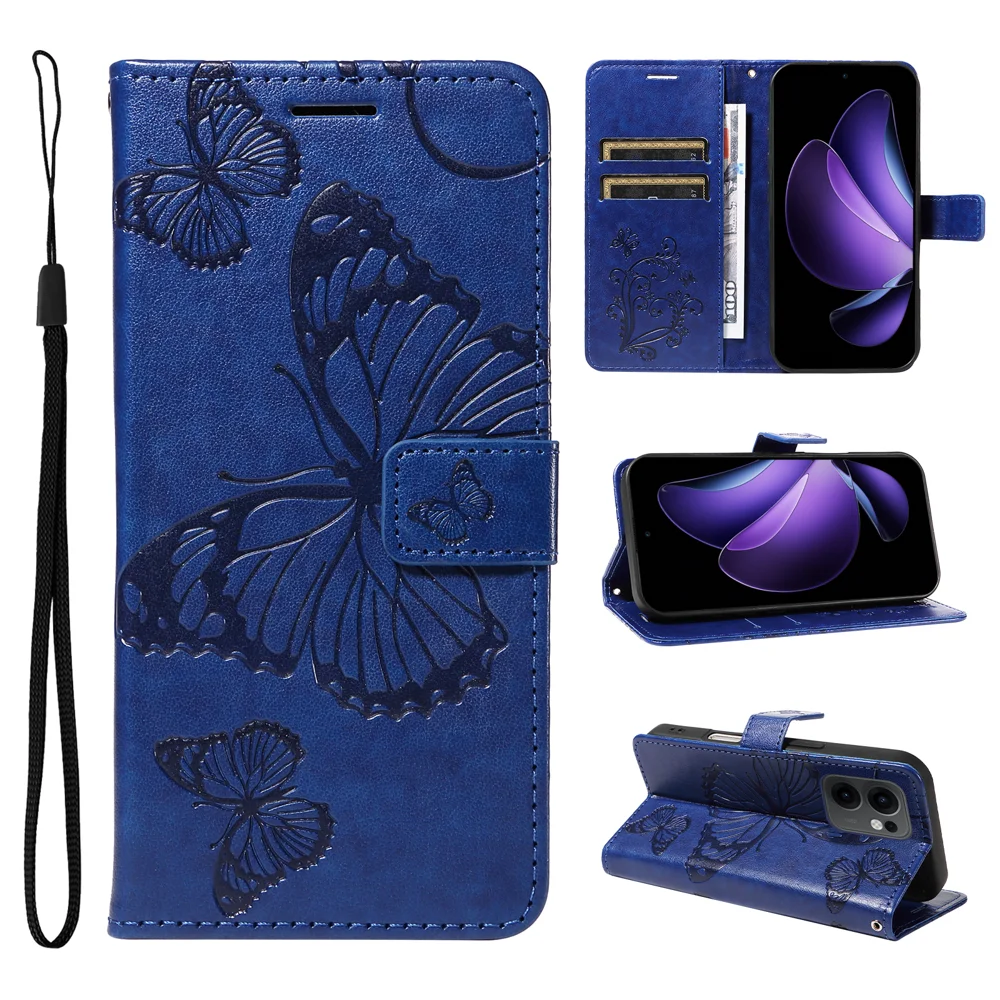 For Oppo Reno13 F 5G Wallet Case Floral Butterfly Imprinted Leather Phone Cover Stand -  Green-Cellmalls