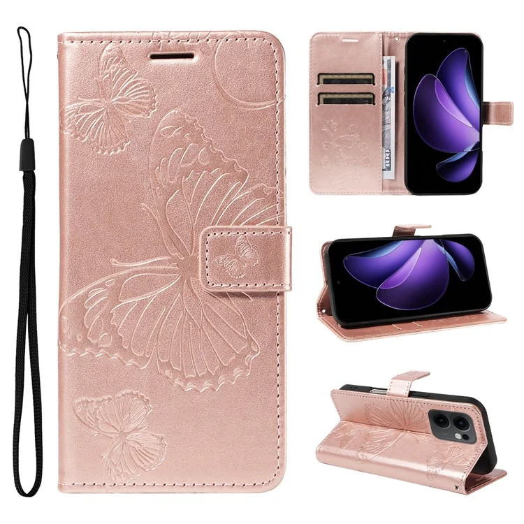 For Oppo Reno13 F 5G Wallet Case Floral Butterfly Imprinted Leather Phone Cover Stand -  Green-Cellmalls