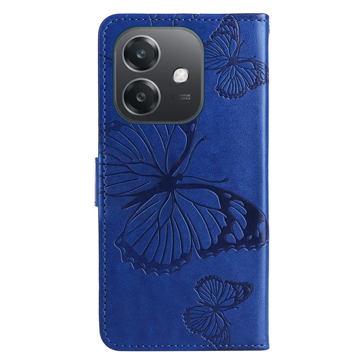 For Oppo A3x 4G / 5G (India) / A3 4G / 5G / A60 5G / A40 4G / A40M 4G Wallet Case Floral Butterfly Imprinted Leather Phone Cover Stand - Blue-Cellmalls
