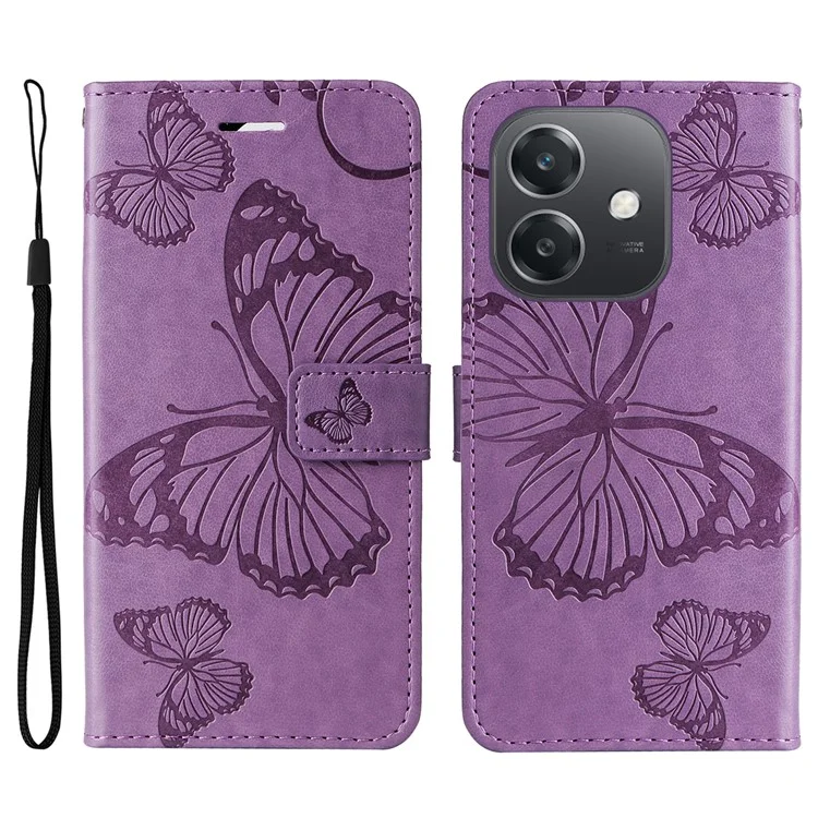 For Oppo A3x 4G / 5G (India) / A3 4G / 5G / A60 5G / A40 4G / A40M 4G Wallet Case Floral Butterfly Imprinted Leather Phone Cover Stand - Blue-Cellmalls