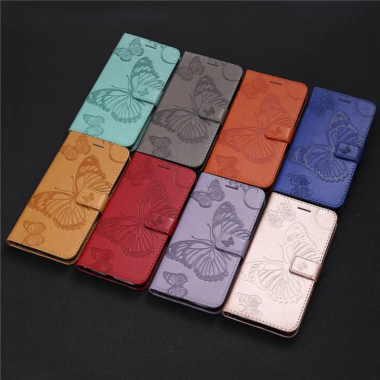 For OPPO Find X3 Neo / Reno5 Pro Plus 5G Wallet Case Floral Butterfly Imprinted Leather Phone Cover Stand - Grey-Cellmalls