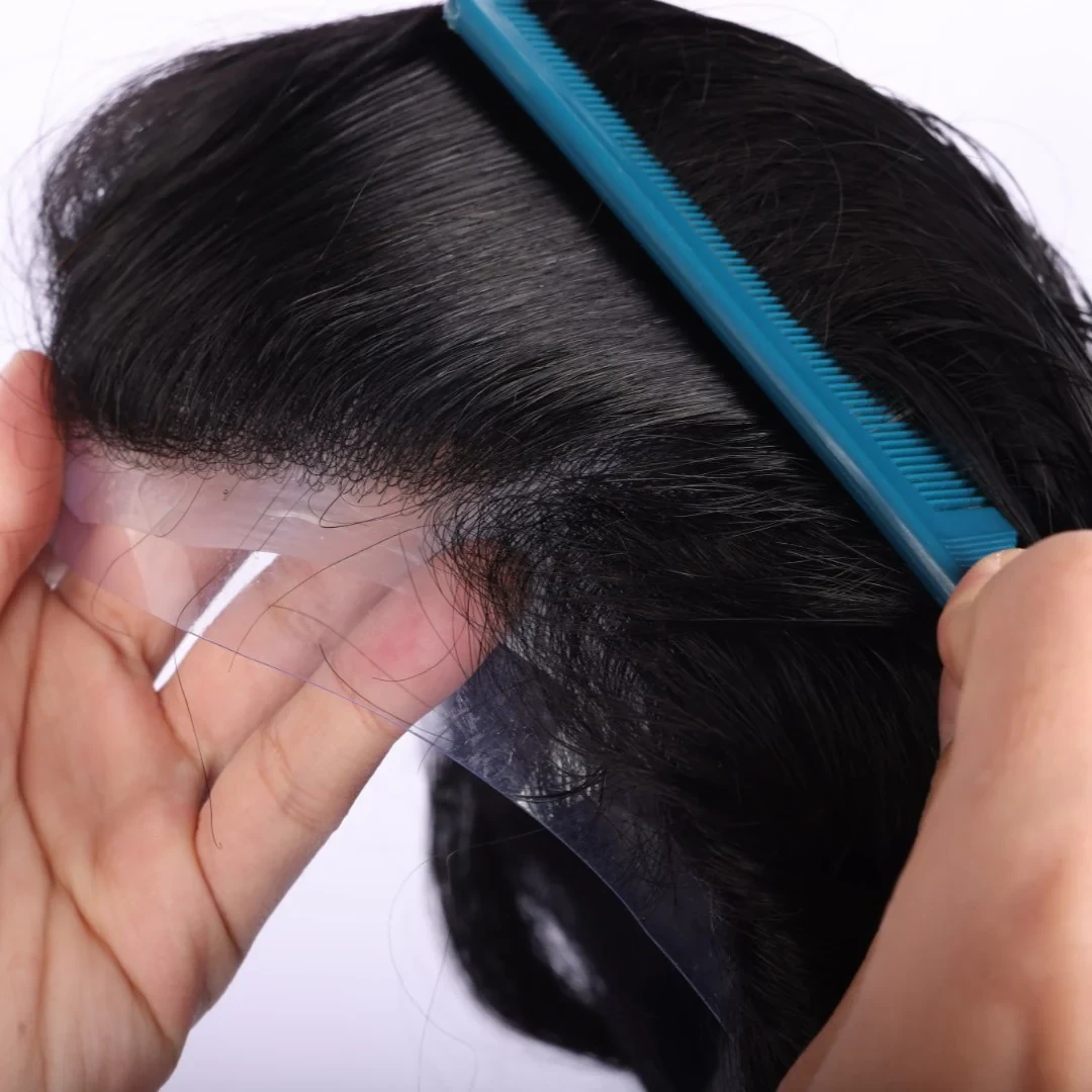 100% Human Hair Nature Color V-loop Thin Skin Hair Systems