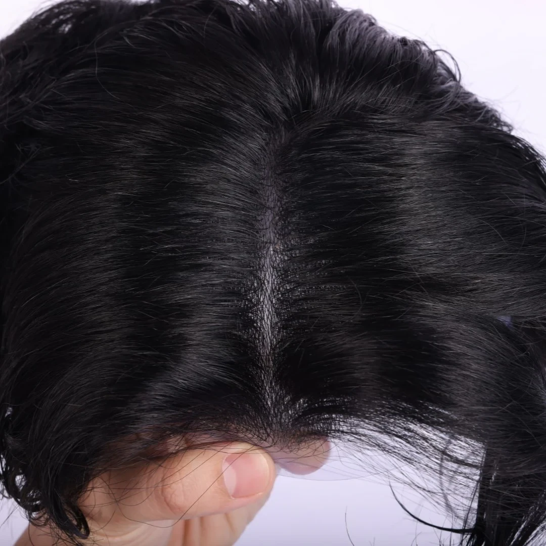 100% Human Hair Nature Color V-loop Thin Skin Hair Systems