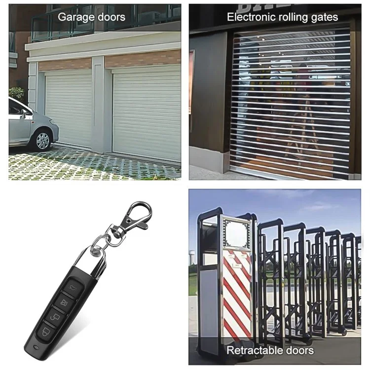 4 Keys Electric Wireless Remote Control Duplicator Cloning Code Garage Gate Door Opener Keychain Black-Cellmalls