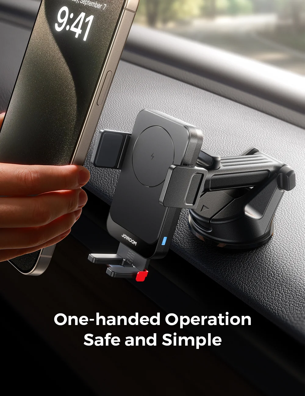 JOYROOM JR-ZS241S Car Wireless Charger Dashboard Mount 15W Fast Charging Phone Holder - Black-Cellmalls