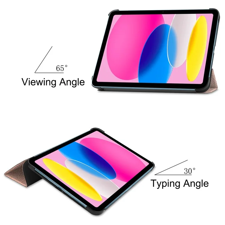 For iPad (2025) / 10.9 (2022) Case Anti-Drop Leather Stand Tablet Cover - Rose Gold-Cellmalls