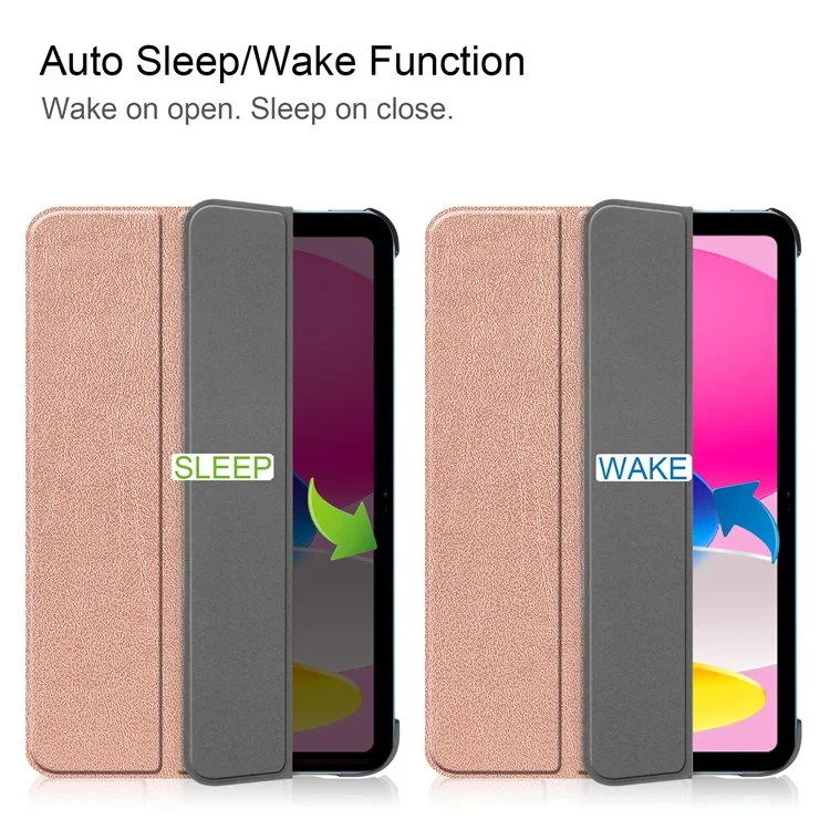 For iPad (2025) / 10.9 (2022) Case Anti-Drop Leather Stand Tablet Cover - Rose Gold-Cellmalls