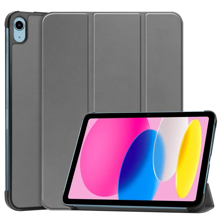 For iPad (2025) / 10.9 (2022) Case Anti-Drop Leather Stand Tablet Cover - Grey-Cellmalls