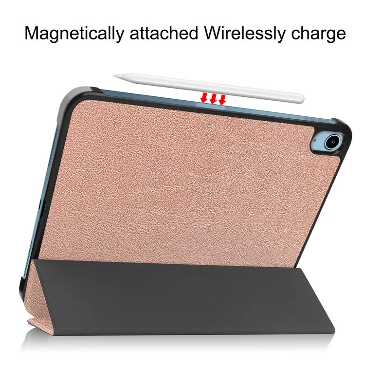 For iPad (2025) / 10.9 (2022) Case Anti-Drop Leather Stand Tablet Cover - Rose Gold-Cellmalls
