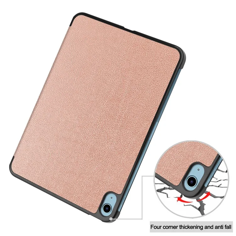 For iPad (2025) / 10.9 (2022) Case Anti-Drop Leather Stand Tablet Cover - Rose Gold-Cellmalls