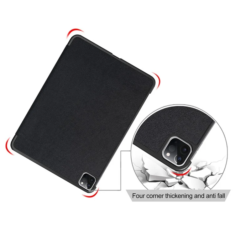 PU Leather Tri-Fold Stand Tablet Case for iPad Air 11 (2025) / (2024) / Air (2020) / Air (2022) / Pro 11-inch (2022) / (2021) / (2020) - Black-Cellmalls