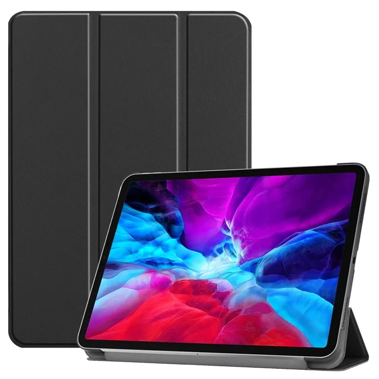 Leather Cover for iPad Air 13 (2025) / (2024) / Pro 12.9 (2022) / (2021) / (2020) / (2018) Folio Stand Auto Sleep / Wake Tablet Case - Black-Cellmalls