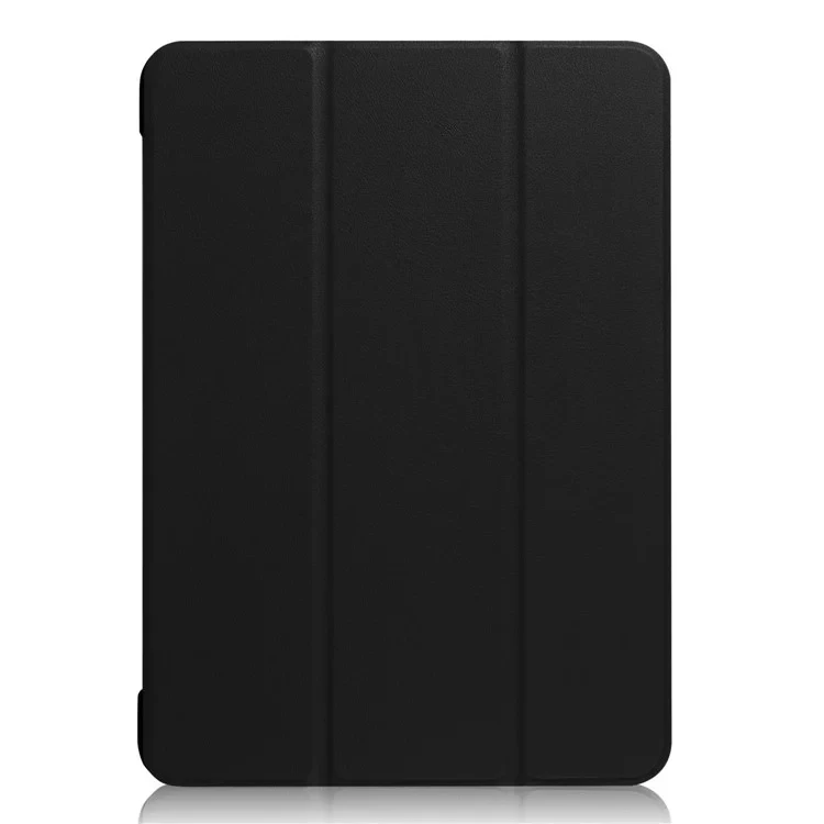 For iPad 9.7 (2018) / 9.7 (2017) Tri-fold Stand Lightweight Full Protection Smart Leather Tablet Case Cover - Black-Cellmalls