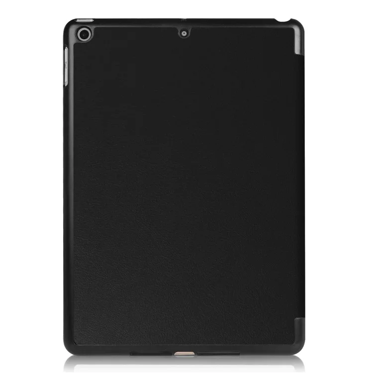 For iPad 9.7 (2018) / 9.7 (2017) Tri-fold Stand Lightweight Full Protection Smart Leather Tablet Case Cover - Black-Cellmalls