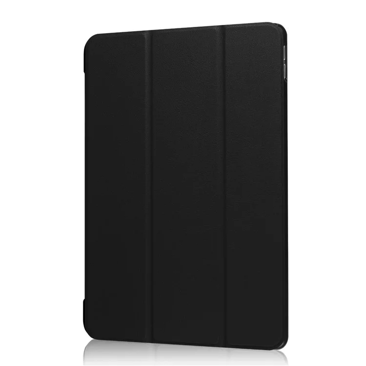 For iPad Pro 10.5 inch (2017)/Air 10.5 inch (2019) Slim Shockproof Case Tri-fold Stand PU Leather Tablet Cover Protector - Black-Cellmalls