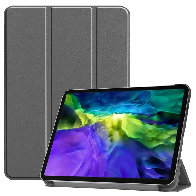 PU Leather Cover for iPad Pro 11-inch (2022) / (2021) / (2020) / (2018) Tri-Fold Stand Smart Case - Black-Cellmalls