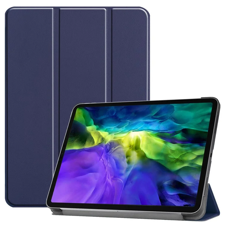 PU Leather Cover for iPad Pro 11-inch (2022) / (2021) / (2020) / (2018) Tri-Fold Stand Smart Case - Black-Cellmalls