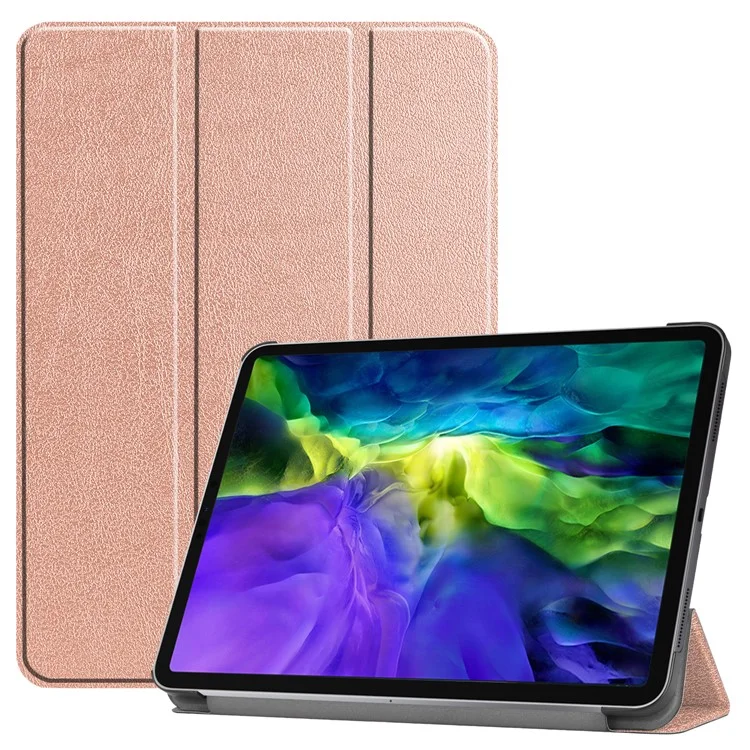 PU Leather Cover for iPad Pro 11-inch (2022) / (2021) / (2020) / (2018) Tri-Fold Stand Smart Case - Black-Cellmalls