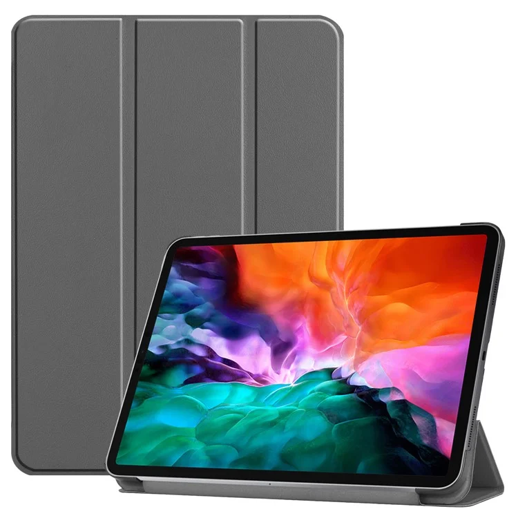 Stable Tri-fold Stand Design Leather Stand Case [Auto Sleep/Wake Function] for iPad Pro 12.9-inch (2021) - Black-Cellmalls