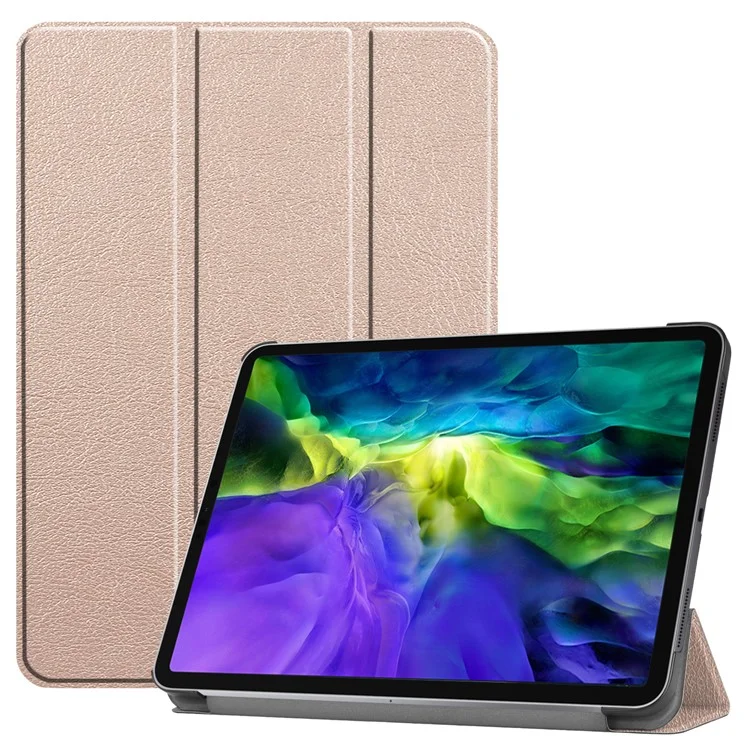 PU Leather Cover for iPad Pro 11-inch (2022) / (2021) / (2020) / (2018) Tri-Fold Stand Smart Case - Black-Cellmalls