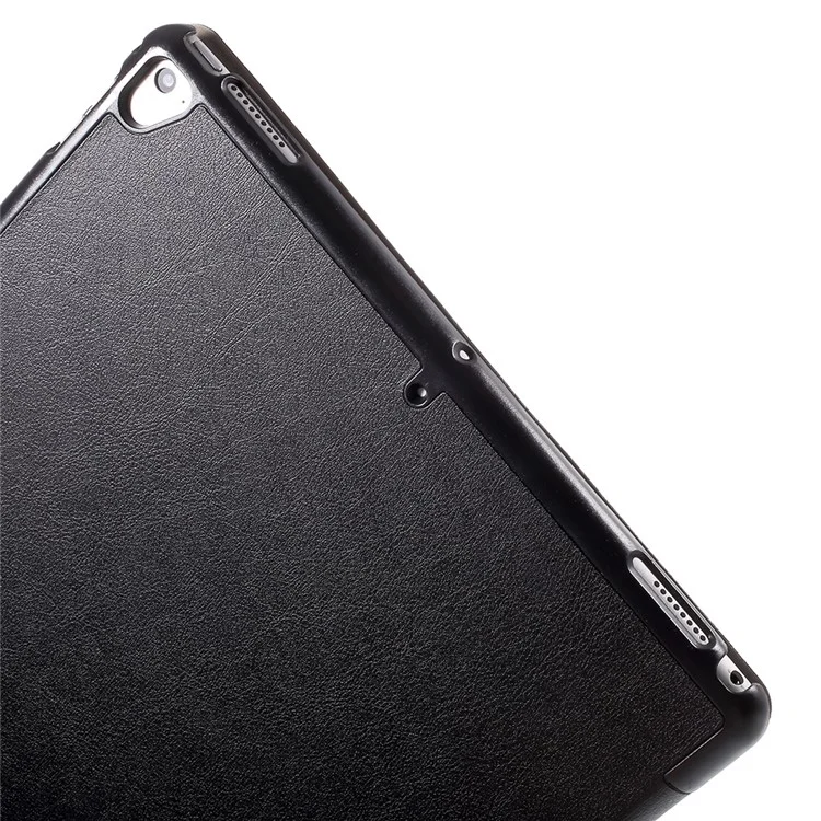 For iPad Pro 12.9 (2017) PU Leather Ultra Thin Tri-Fold Stand Auto Sleep / Wake Tablet Cover - Black-Cellmalls