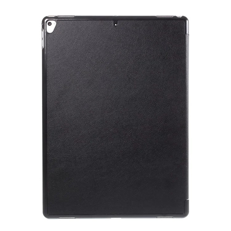 For iPad Pro 12.9 (2017) PU Leather Ultra Thin Tri-Fold Stand Auto Sleep / Wake Tablet Cover - Black-Cellmalls