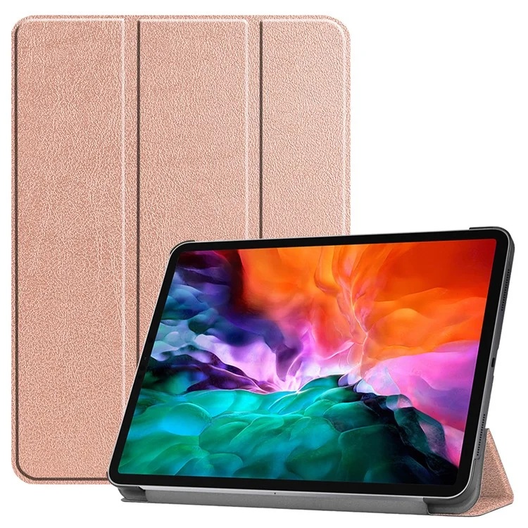Stable Tri-fold Stand Design Leather Stand Case [Auto Sleep/Wake Function] for iPad Pro 12.9-inch (2021) - Black-Cellmalls