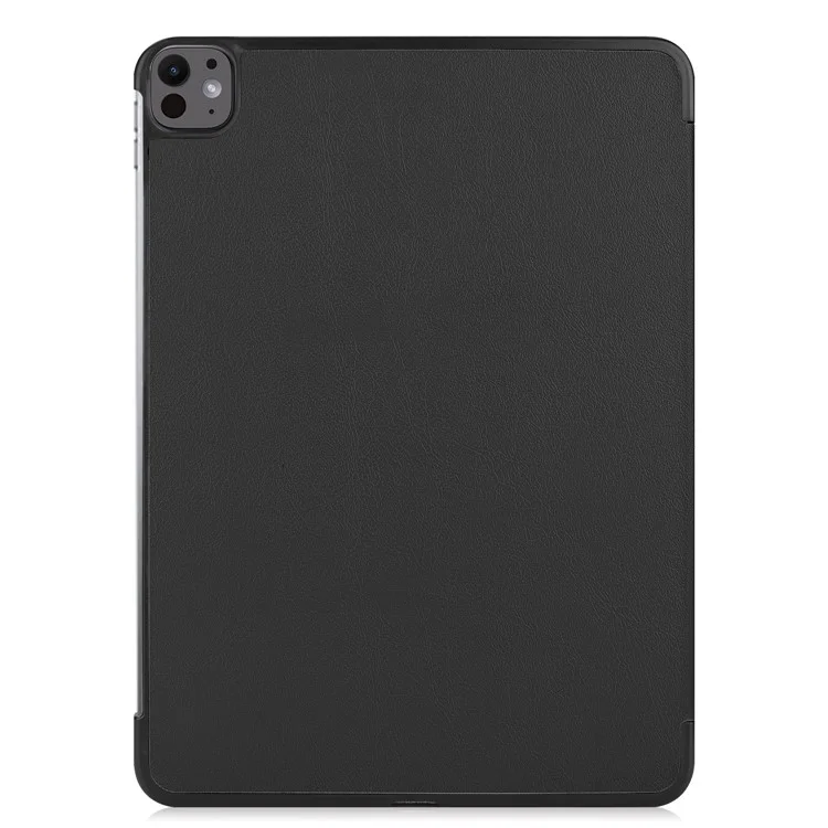 For iPad Pro 13 (2024) Case Auto Wake / Sleep Tri-Fold Stand Leather Tablet Cover - Black-Cellmalls