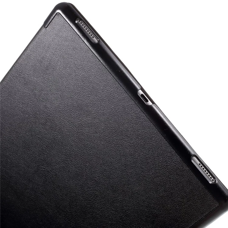 For iPad Pro 12.9 (2017) PU Leather Ultra Thin Tri-Fold Stand Auto Sleep / Wake Tablet Cover - Black-Cellmalls