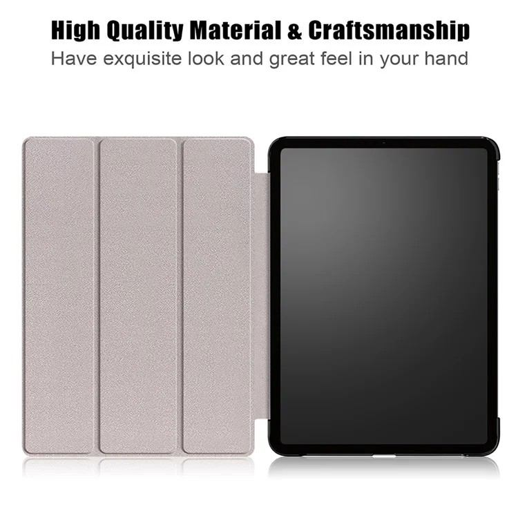 Tablet PU Leather Case Tri-fold Stand Case for iPad Pro 11-inch (2021) / (2020) / (2022) / Air (2020) / Air (2022) - Black-Cellmalls