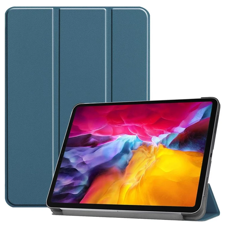 Stable Tri-fold Stand Auto Sleep/Wake Leather Stand Case for iPad Pro 11-inch (2021) - Grey-Cellmalls