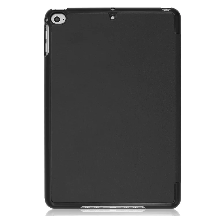 Auto-wake/sleep PU Leather Stable Tri-fold Stand Stand Flip Cover Case for iPad mini (2019) 7.9 inch / mini 4 - Black-Cellmalls
