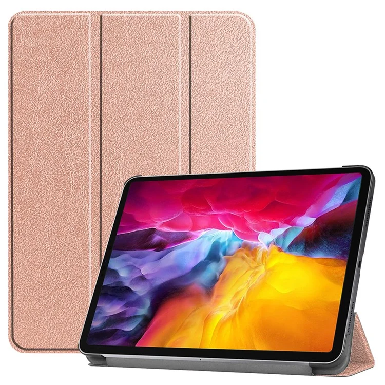 Stable Tri-fold Stand Auto Sleep/Wake Leather Stand Case for iPad Pro 11-inch (2021) - Grey-Cellmalls