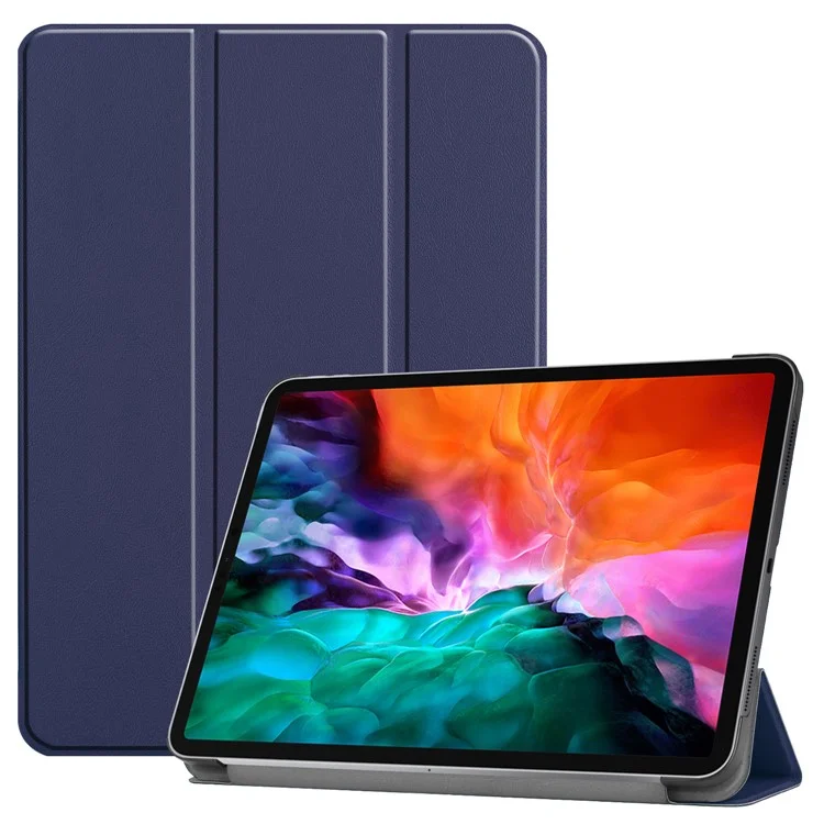 Stable Tri-fold Stand Design Leather Stand Case [Auto Sleep/Wake Function] for iPad Pro 12.9-inch (2021) - Black-Cellmalls