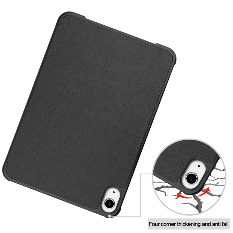 Tri-Fold Stand PU Leather Smart Tablet Protective Cover Tablet Case for iPad mini (2024) / mini (2021) - Black-Cellmalls