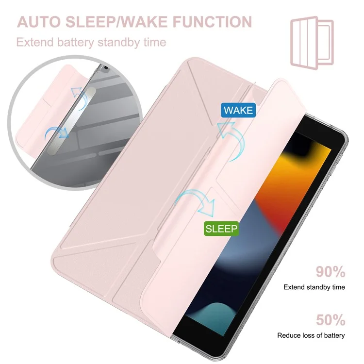 Tablet Case For iPad 10.2 (2021)  /  (2020)  /  (2019)  /  Air 10.5 inch (2019) Stand Magnetic Detachable Leather Cover with Auto Wake  /  Sleep - Pink-Cellmalls