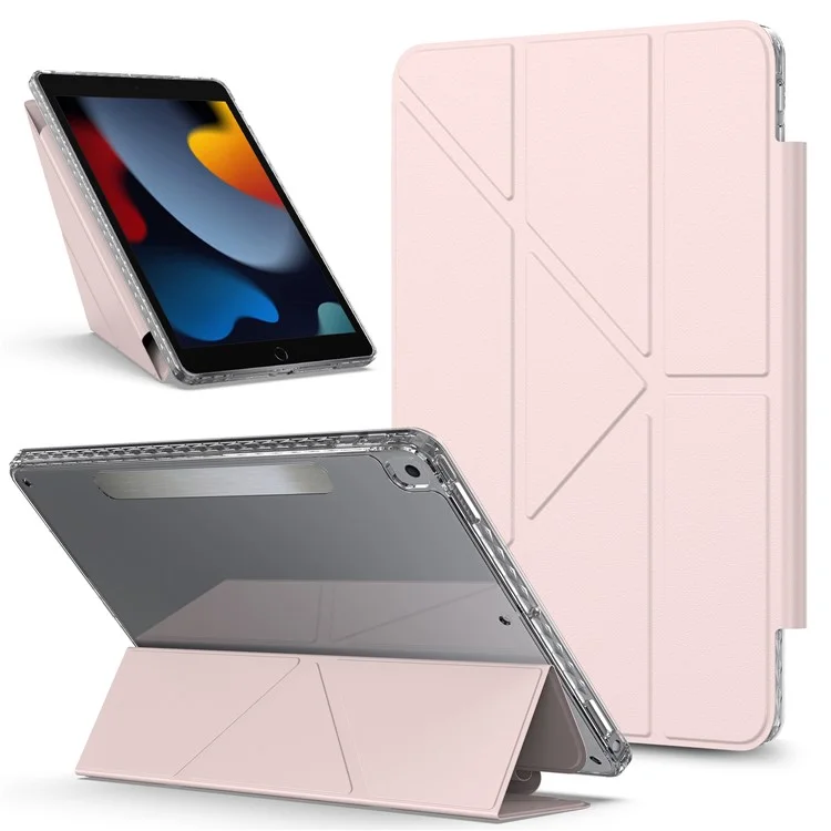 Tablet Case For iPad 10.2 (2021)  /  (2020)  /  (2019)  /  Air 10.5 inch (2019) Stand Magnetic Detachable Leather Cover with Auto Wake  /  Sleep - Pink-Cellmalls