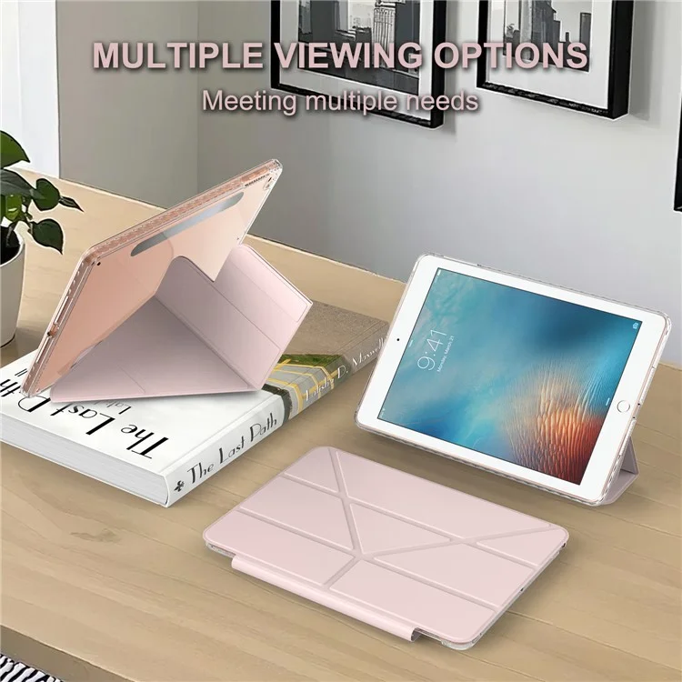 Tablet Case For iPad 9.7-inch (2018)  /  (2017)  /  Air 2  /  Air (2013) Stand Magnetic Detachable PU Leather Cover with Auto Wake  /  Sleep - Pink-Cellmalls