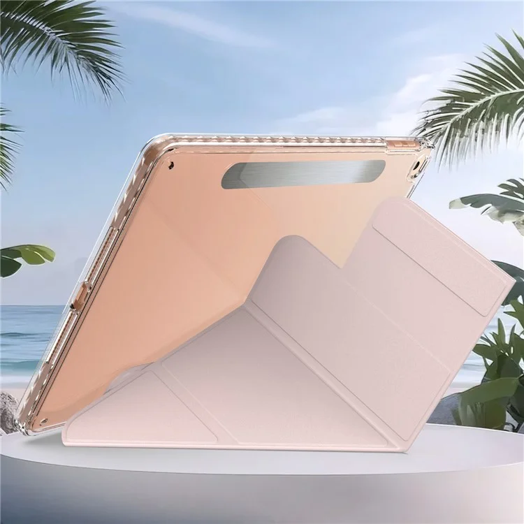 Tablet Case For iPad 9.7-inch (2018)  /  (2017)  /  Air 2  /  Air (2013) Stand Magnetic Detachable PU Leather Cover with Auto Wake  /  Sleep - Pink-Cellmalls