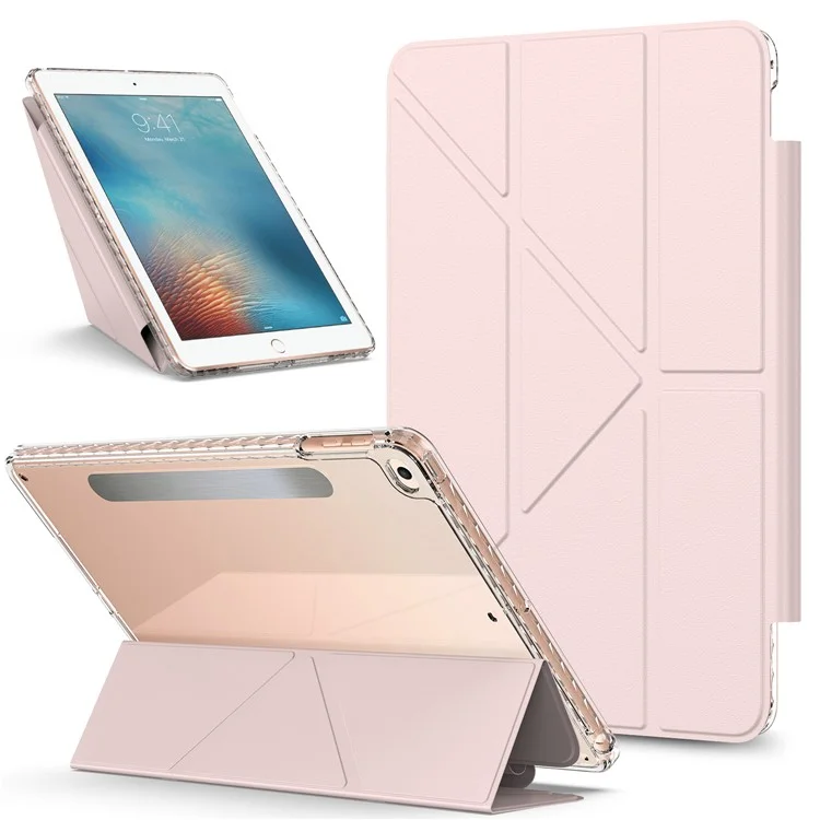 Tablet Case For iPad 9.7-inch (2018)  /  (2017)  /  Air 2  /  Air (2013) Stand Magnetic Detachable PU Leather Cover with Auto Wake  /  Sleep - Pink-Cellmalls