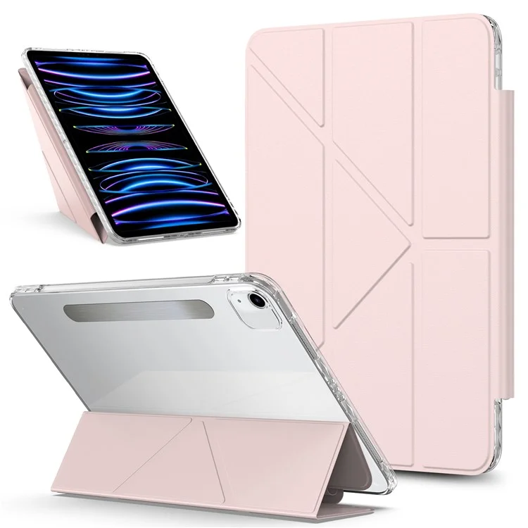 Tablet Case for iPad Air 11 (2025)/(2024)/Air (2022)/(2020)/Pro 11-inch (2018) Magnetic Clasp PU Leather Stand Cover - Pink-Cellmalls
