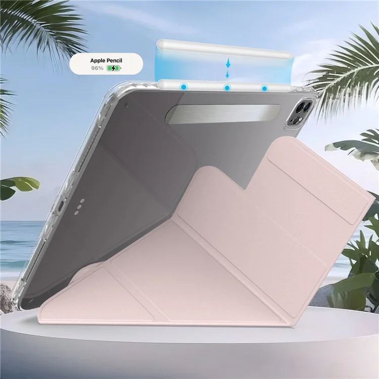 Tablet Case For iPad Pro 11 (2022)  /  (2021)  /  (2020) Stand Magnetic Detachable PU Leather Cover with Auto Wake  /  Sleep - Pink-Cellmalls