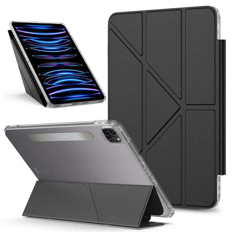 Tablet Case For iPad Pro 12.9 (2022)  /  (2021)  /  (2020) Stand Magnetic Detachable PU Leather Cover with Auto Wake  /  Sleep - Pink-Cellmalls