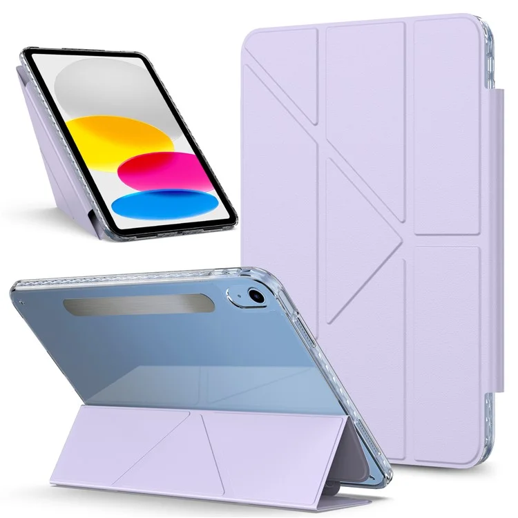For iPad (2025)  /  10.9 (2022) Tablet Case Stand Magnetic Detachable PU Leather Cover with Auto Wake  /  Sleep - Pink-Cellmalls