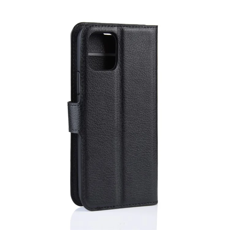 Litchi Skin Wallet Leather Stand Case for iPhone 11 Pro Max 6.5 inch (2019) - Black-Cellmalls